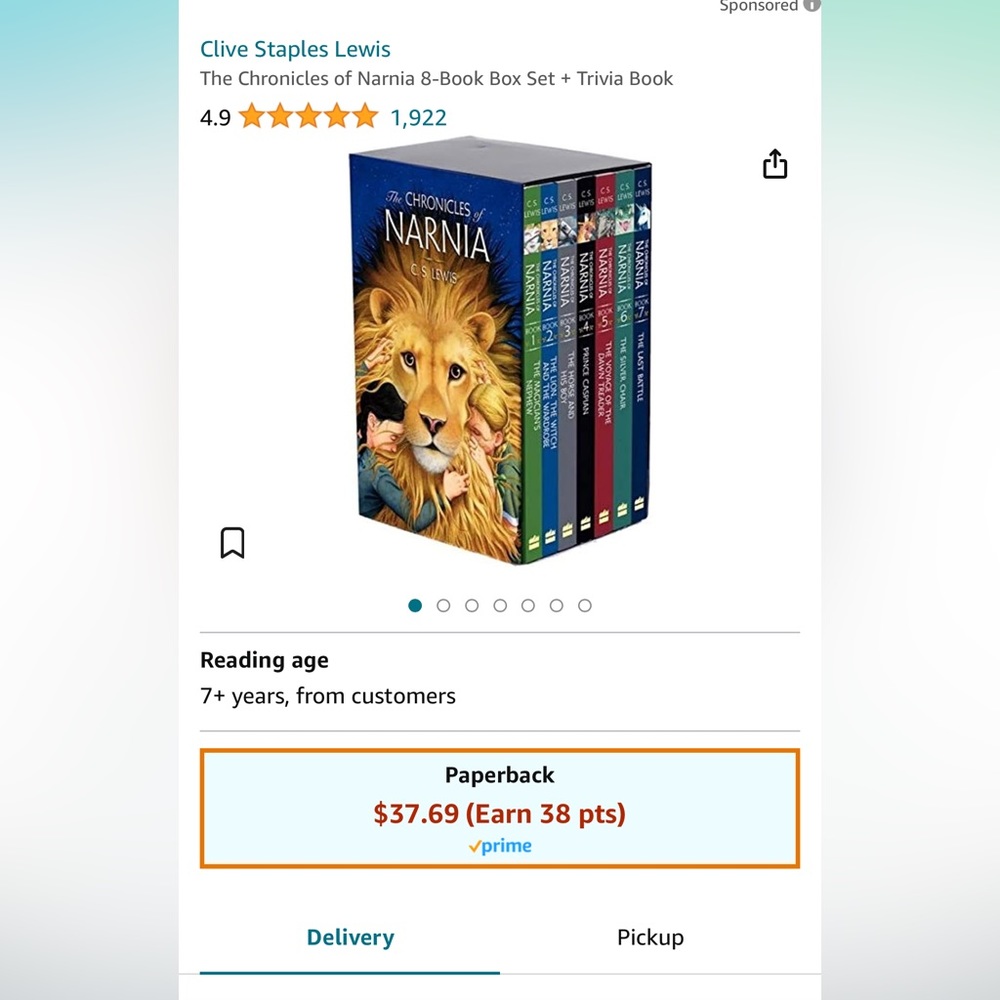 The Chronicles of Narnia 8-Book Box Set + Trivia Book